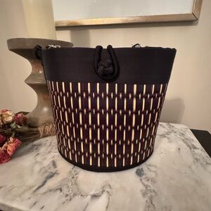 Baskets of Cambodia, Tatami Black and Tan Woven Women's Bag